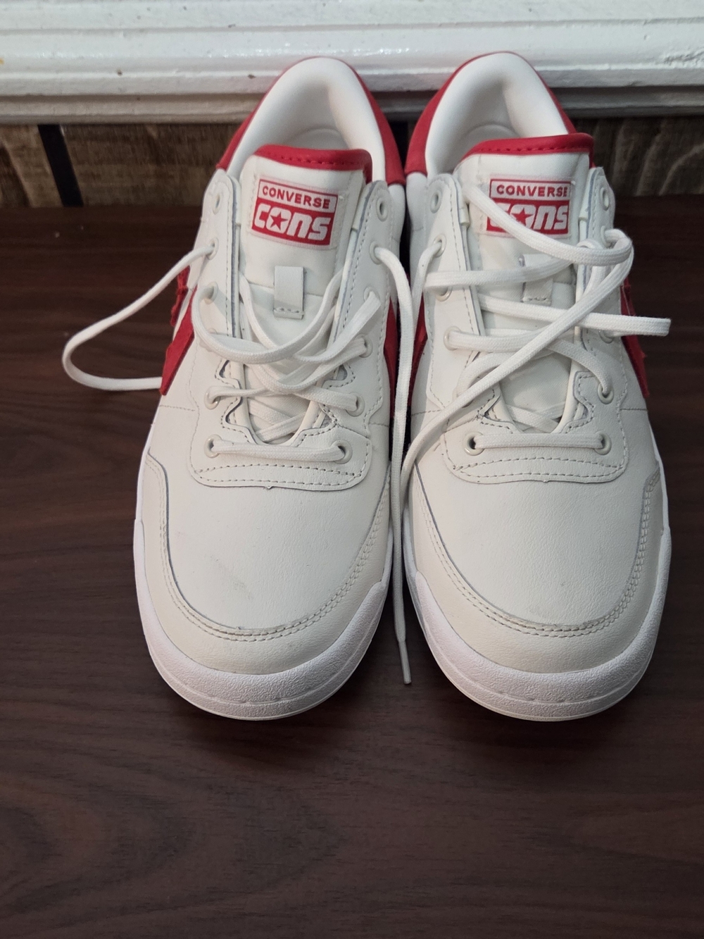 Mens Converse Rockstar White & Red Low-Top Sneakers